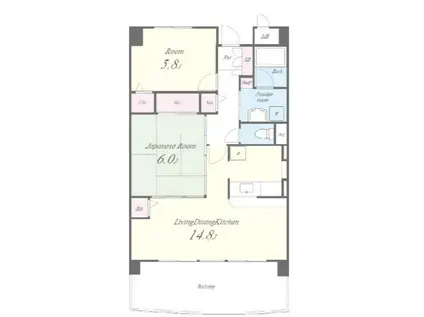 グランシャリオ天川(2LDK/2階)の間取り写真