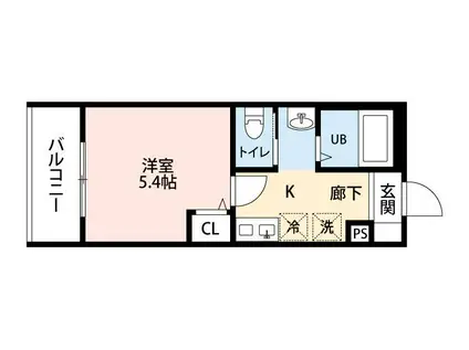 メルディア新百合ヶ丘(1K/1階)の間取り写真