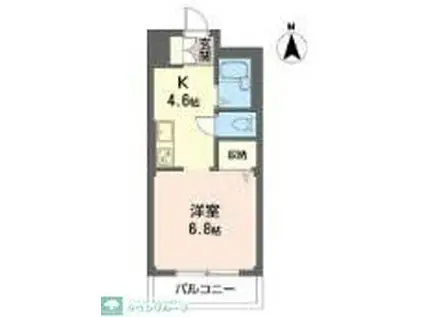 グレイッシュブラウン内藤(1K/3階)の間取り写真