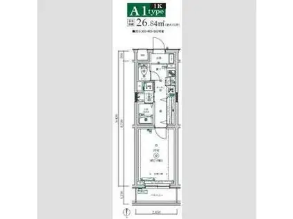 マキシヴ東府中デュエ(1K/4階)の間取り写真