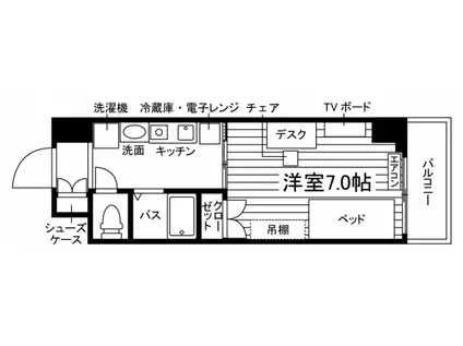 学生会館 UNIS COURT 山形(1K/6階)の間取り写真