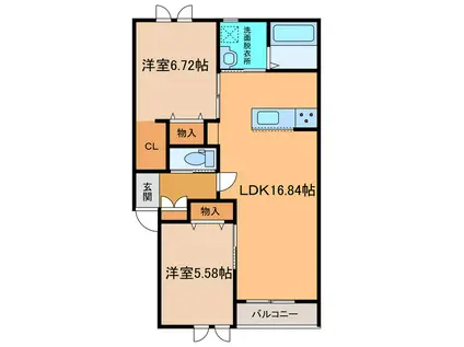 NEIGE428(2LDK/3階)の間取り写真