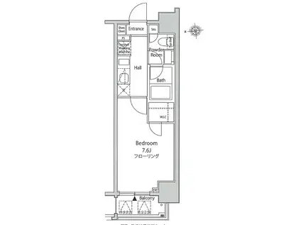カーサスプレンディッド西麻布(1K/7階)の間取り写真
