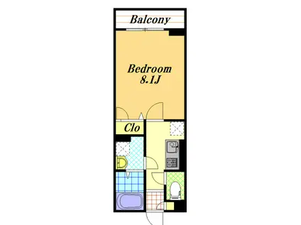 ステラK II(1K/3階)の間取り写真