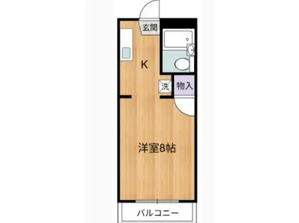 ザ・クレセント(ワンルーム/2階)の間取り写真