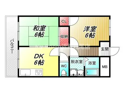 シックドリームハイツ(2DK/2階)の間取り写真