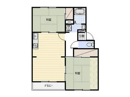 マンションヤマエ(2LDK/2階)の間取り写真