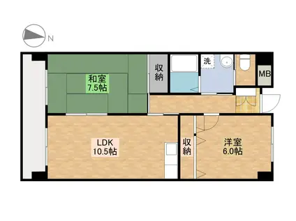 ANNEX-31VI(2LDK/6階)の間取り写真