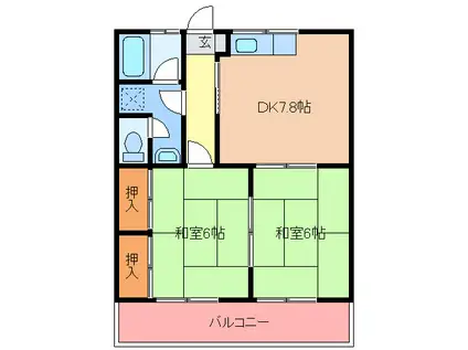 第3堺ビル(2DK/2階)の間取り写真