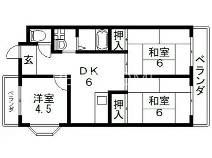 マンション吾光(3K/2階)の間取り写真