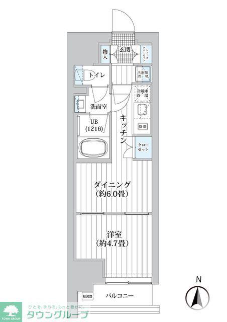 ライオンズフォーシア清澄白河(1DK/3階)の間取り写真