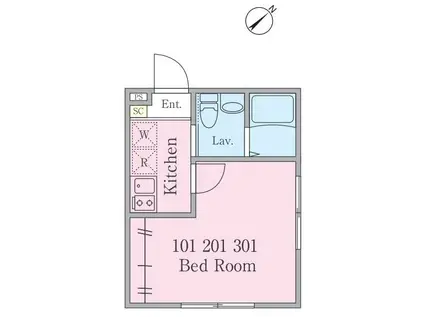REBERTY行徳(1K/3階)の間取り写真