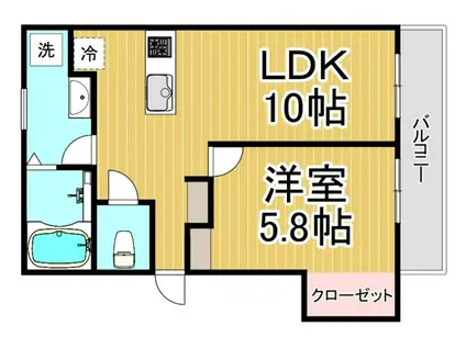 ハイツ77-1(1LDK/1階)の間取り写真