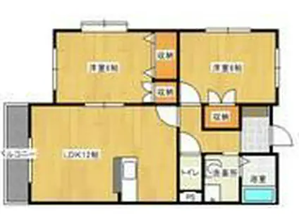 パストラル・S(2LDK/2階)の間取り写真