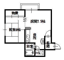 イーグル311(1DK/3階)の間取り写真