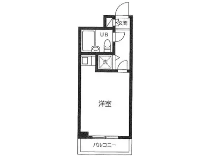 ライオンズステーションプラザ南林間(ワンルーム/3階)の間取り写真