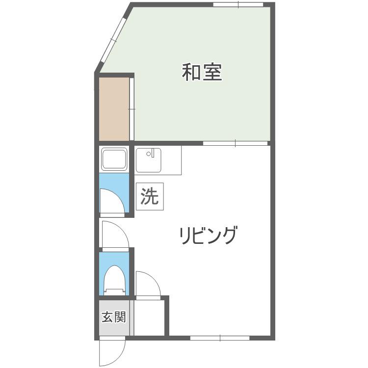 みつやビル(1LDK/2階)の間取り写真
