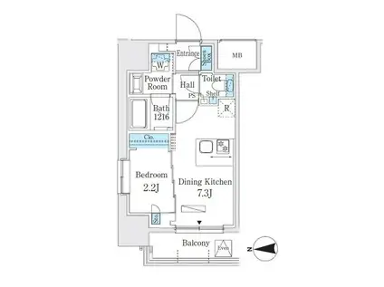 ヴィークブライト湯島(1DK/8階)の間取り写真
