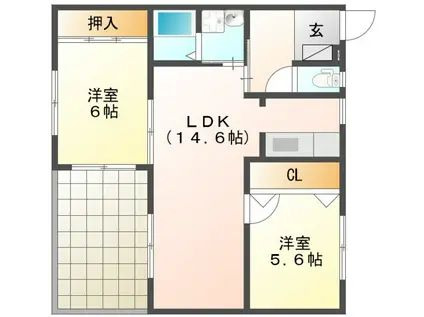 ノーブルレジェンド(2LDK/3階)の間取り写真