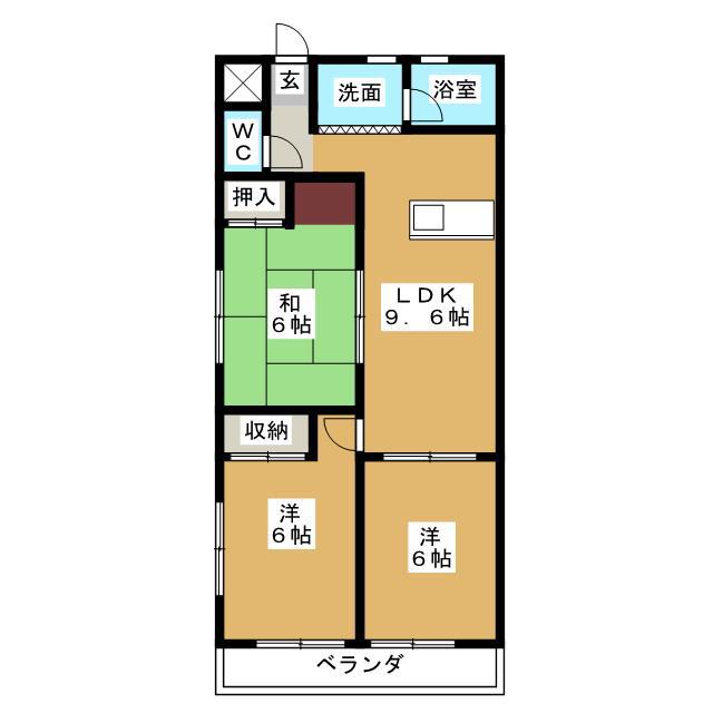 LIBERTY桜島(3LDK/2階)の間取り写真