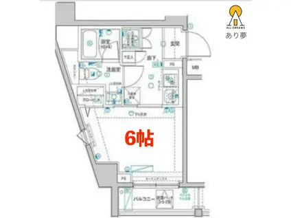 レア横濱山手壱番館(1K/6階)の間取り写真