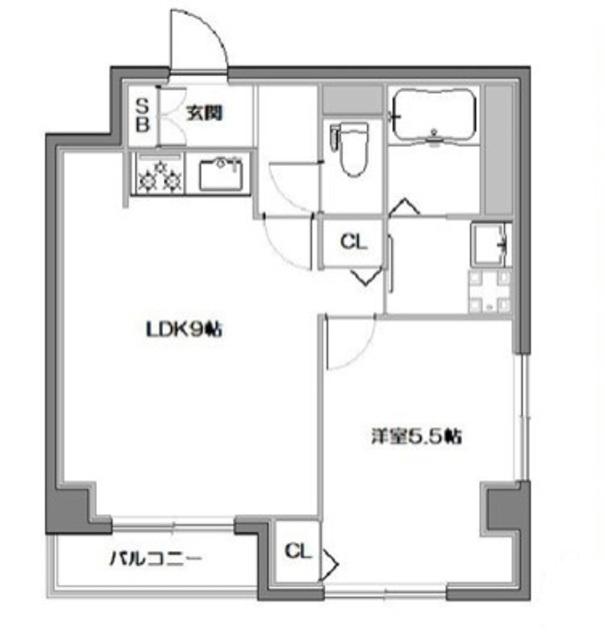 ルオント中野(1LDK/4階)の間取り写真