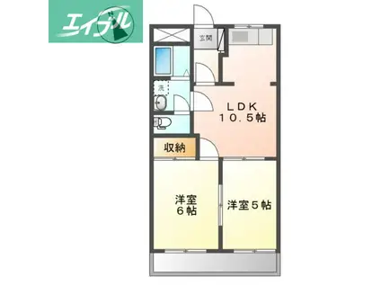 グランドハイム(2LDK/1階)の間取り写真