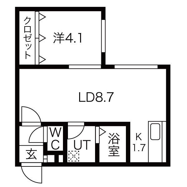 ヒルズ24(1LDK/3階)の間取り写真