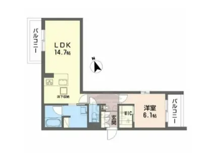 ラ メゾン 大門(1LDK/3階)の間取り写真