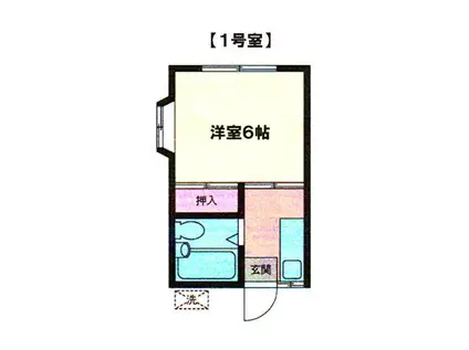 英ハイツ(1K/1階)の間取り写真