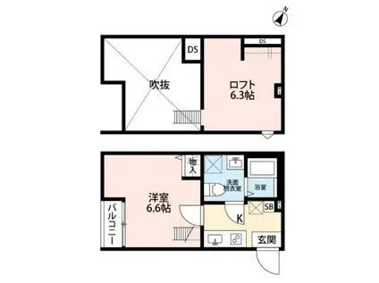 PRIMAVERA(1K/1階)の間取り写真