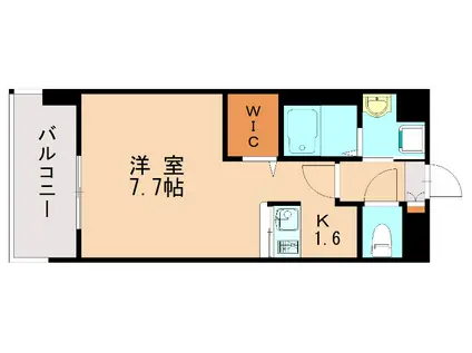 エンクレストベイ天神東II(1K/4階)の間取り写真