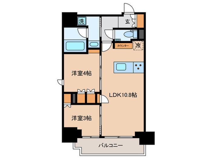 ルフォンプログレ本郷三丁目(2LDK/14階)の間取り写真