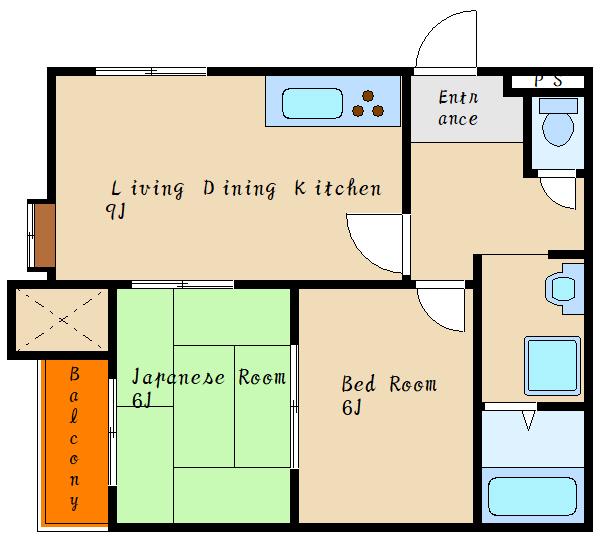 HOUSE22(2LDK/3階)の間取り写真