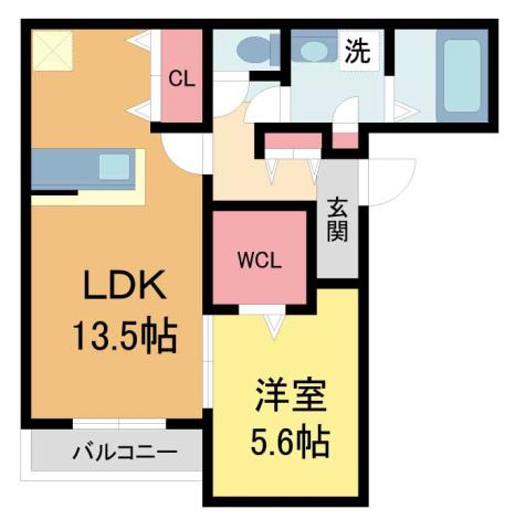 シエーナ芦屋(1LDK/1階)の間取り写真