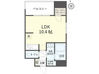 タワーズ香椎駅前(ワンルーム/4階)の間取り写真