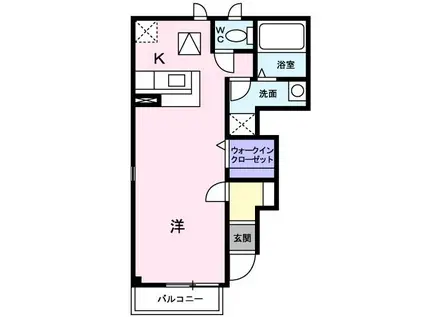 カーサ初石II(ワンルーム/1階)の間取り写真
