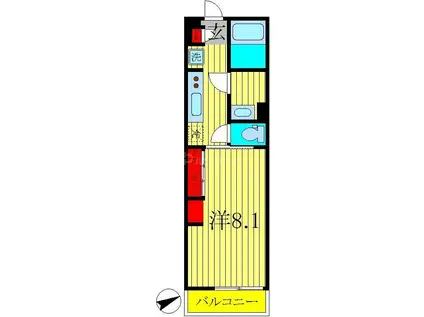 リブリ・エスポワール ノア(1K/2階)の間取り写真