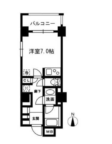 レジディア中落合B棟(ワンルーム/3階)の間取り写真