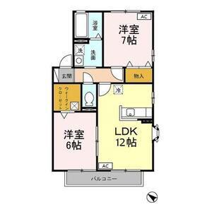 サンピラーA(2LDK/1階)の間取り写真