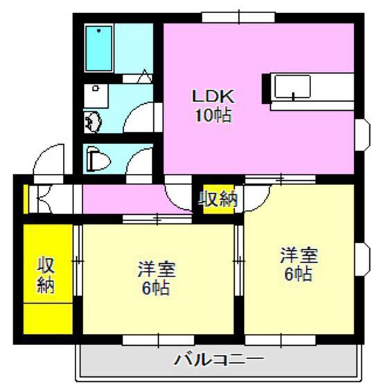グリーンヴィラ(2LDK/1階)の間取り写真