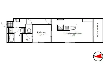 シャトネルB(1LDK/3階)の間取り写真