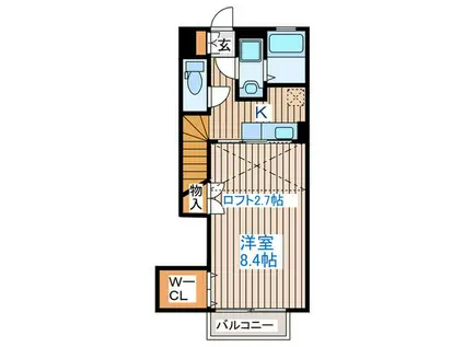 エスポワールシャトー愛子III(1K/1階)の間取り写真