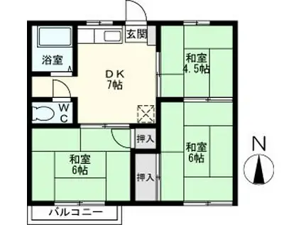 セブンハイツ(3DK/1階)の間取り写真