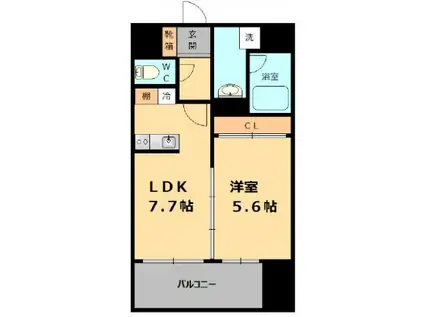 PIER PARK 住吉(1LDK/6階)の間取り写真