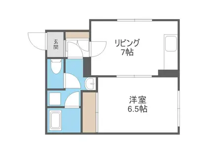 ウィスタリア25(1DK/3階)の間取り写真