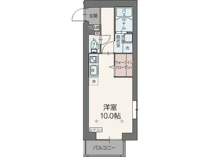 フローライト(ワンルーム/3階)の間取り写真