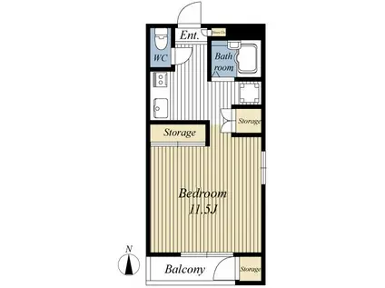 スタジオガーデンA(ワンルーム/3階)の間取り写真