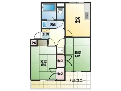 エル南武庫之荘(2DK/2階)の間取り写真