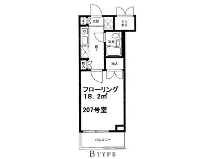 ポケットハイツ鶴ヶ峰(1K/2階)の間取り写真
